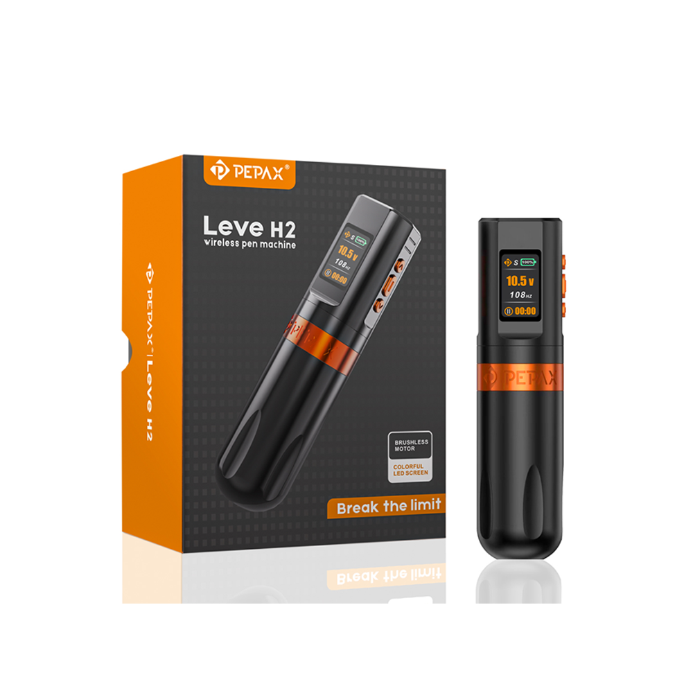 【PEPAX】 Leve H2 Wireless Pen タトゥーマシン PEPAX Leve H2 Wireless Pen Machine (4.2 Orange)